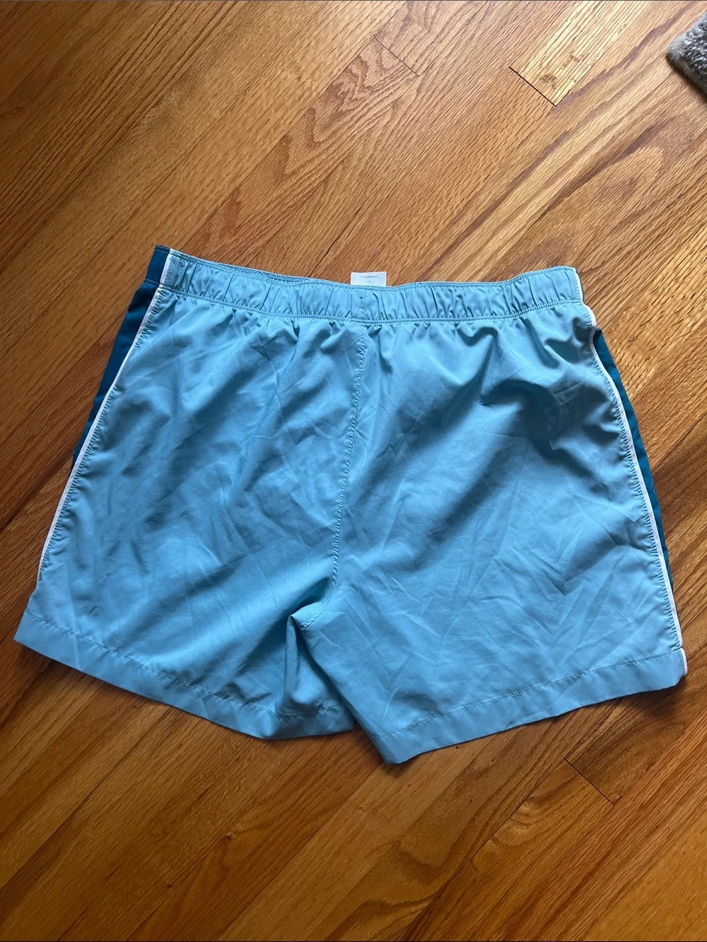 The North Face Light Blue Athletic Shorts with Dark Teal Side Panels